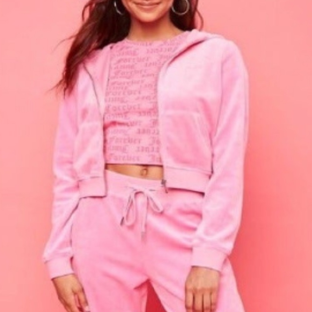 Juicy cloture x forever 21 velour zip up;y2k